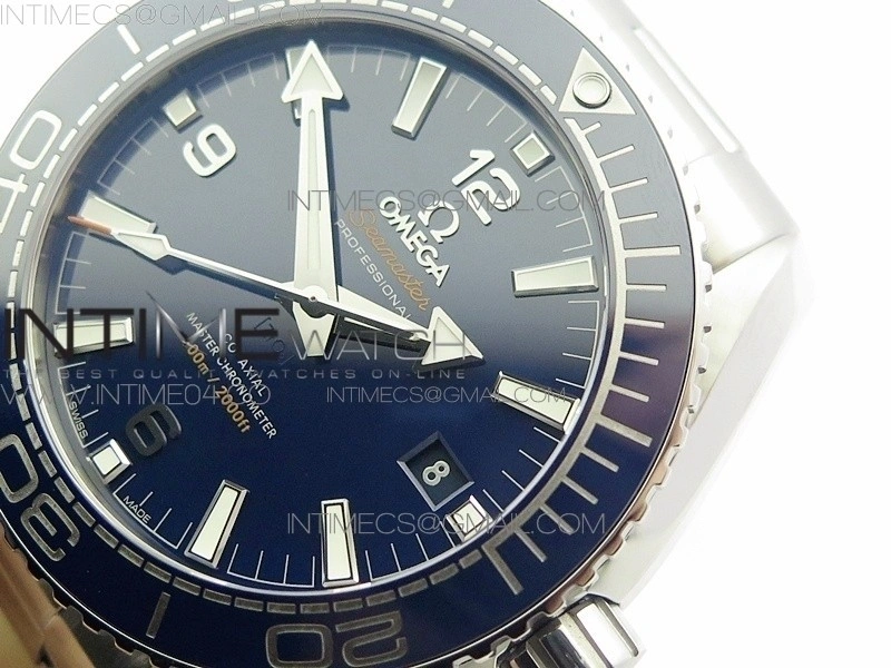 Planet Ocean 43.5mm SS VSF 1:1 Best Edition Blue Ceramic Bezel and Dial on SS Bracelet A8900 Super Clone